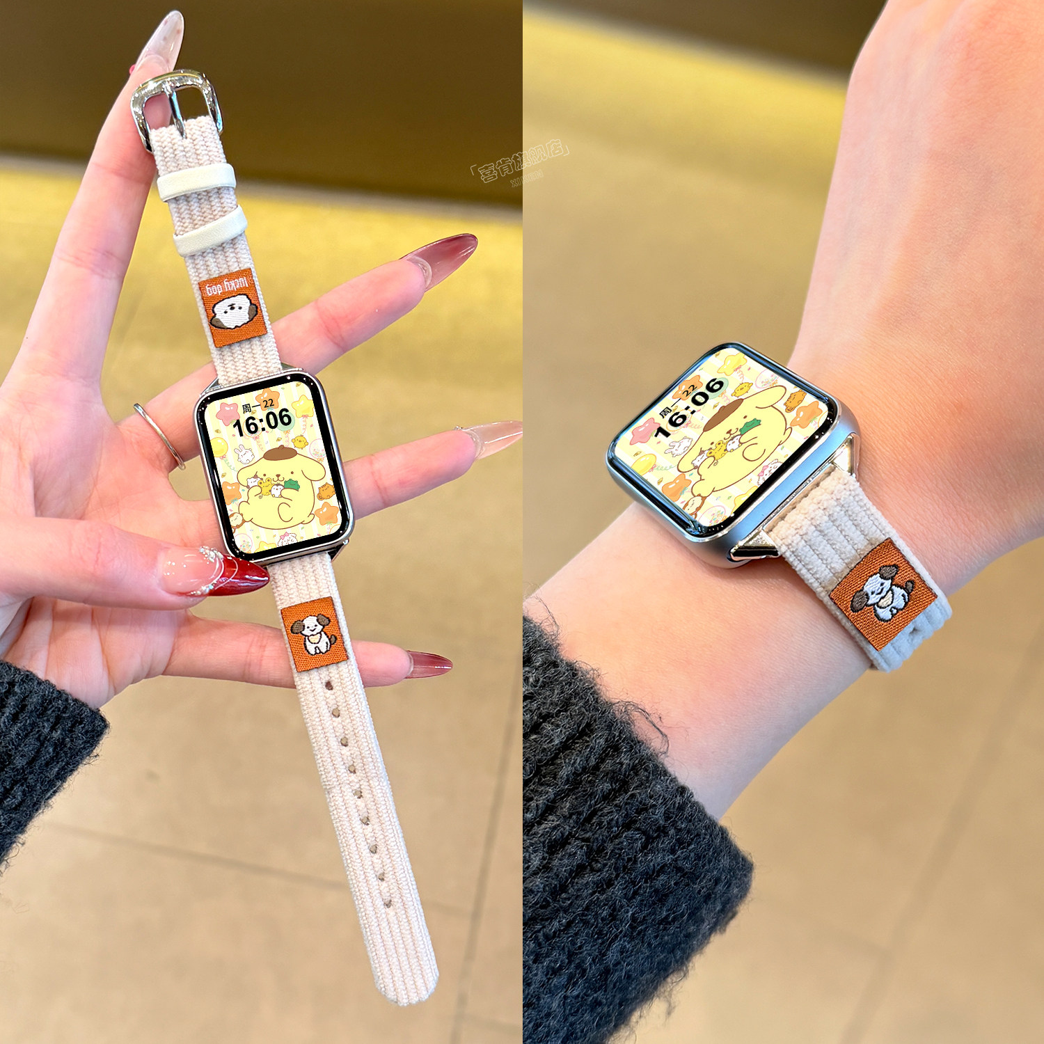 【绒面大耳狗】适用小米手环9pro表带绒面8PRO腕带可爱大耳狗女秋冬替换智能运动红米WATCH6/5/4小众高颜值