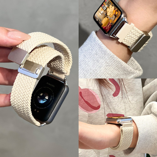 适用小米手环pro编织磁吸表带