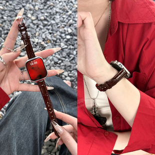 【亮面竹节纹】适用华为FIT4手表表带FIT3智能WatchFIT4纤细FIT4Pro女款FIT2真皮高级感秋冬新款小香风正品