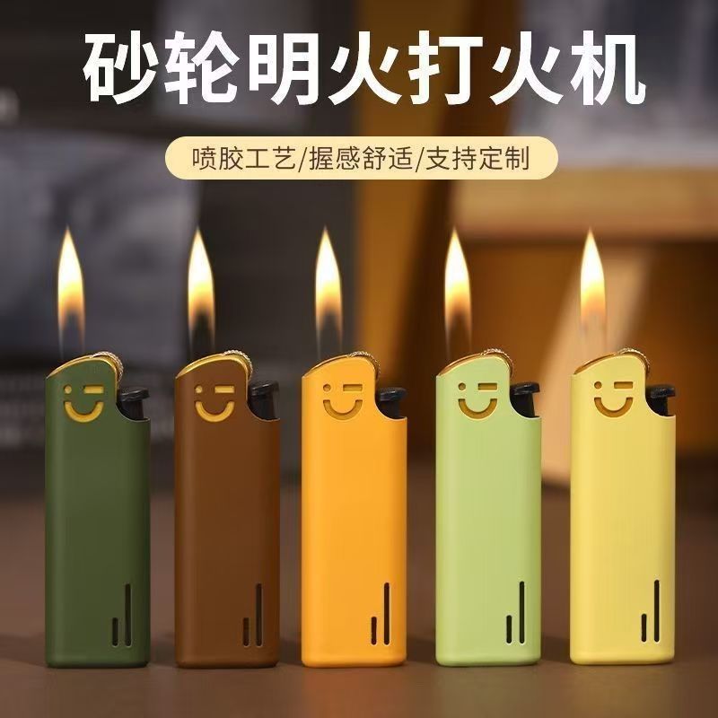 拇指砂轮打火机小众个性明火打火机小巧女士个性创意摆摊打火机