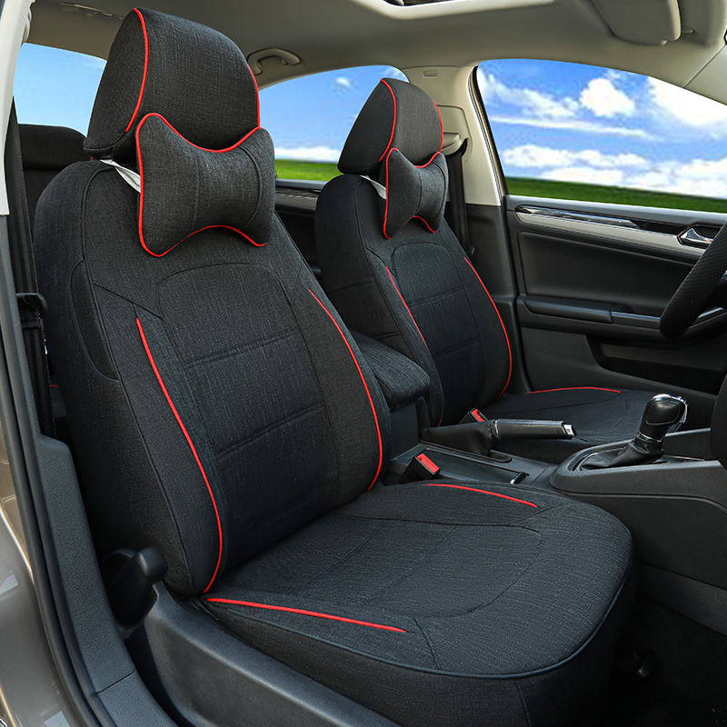 汽车座全包亚麻专用坐垫布艺2新款座椅布四季通用全包围夏季