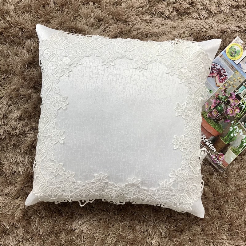 现代白色蕾丝抱枕女生午睡沙发客厅办公室腰靠床上靠垫抱枕