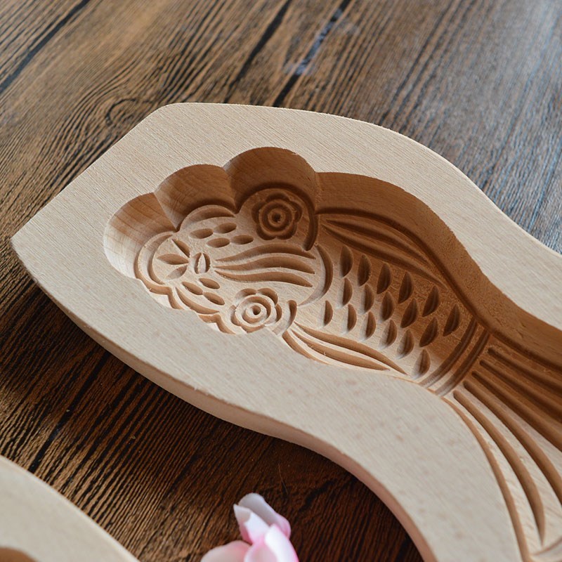 福字模具超大号面鱼蒸馒头粘糕花样面食卡子家用福字饽花木质模具