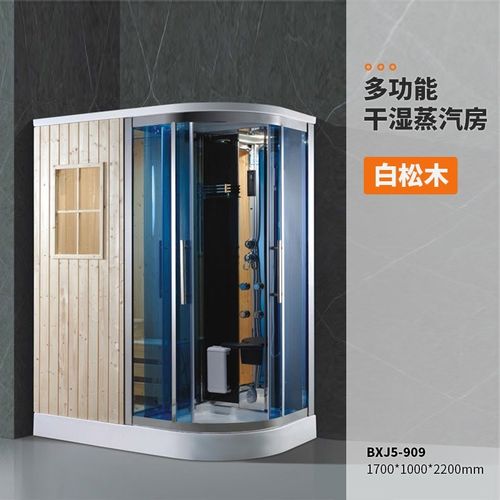 整体淋浴房家用干湿蒸圆角矩形一体桑拿房蒸汽房洗澡房干湿分离浴