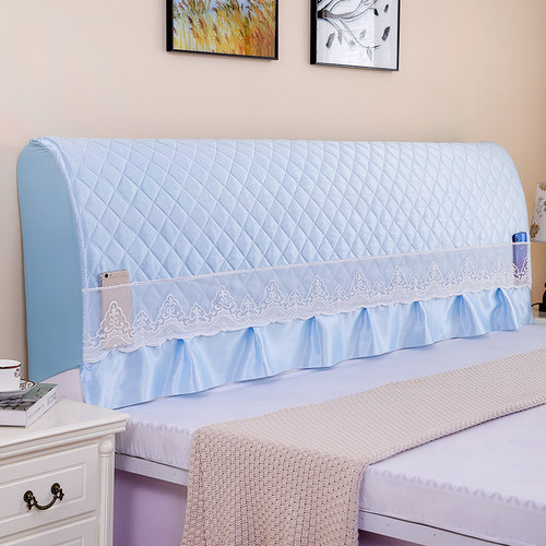 新款布艺夹棉全包弹力床头罩木床皮床蕾丝床头韩版靠背罩