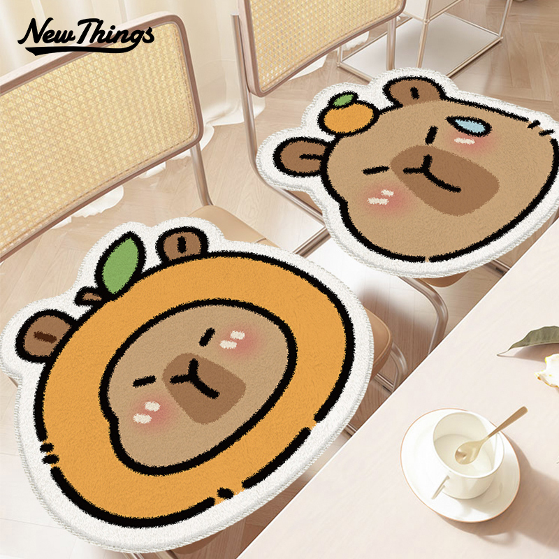 卡皮巴拉毛绒坐垫家用椅子卡通小板凳保暖垫学生教室秋冬屁垫