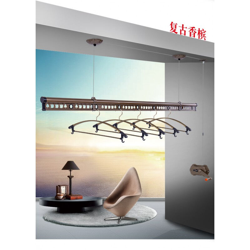 晾衣架手摇升降晾衣架室内阳台手摇晾衣架单杆式杆式晒衣架凉衣