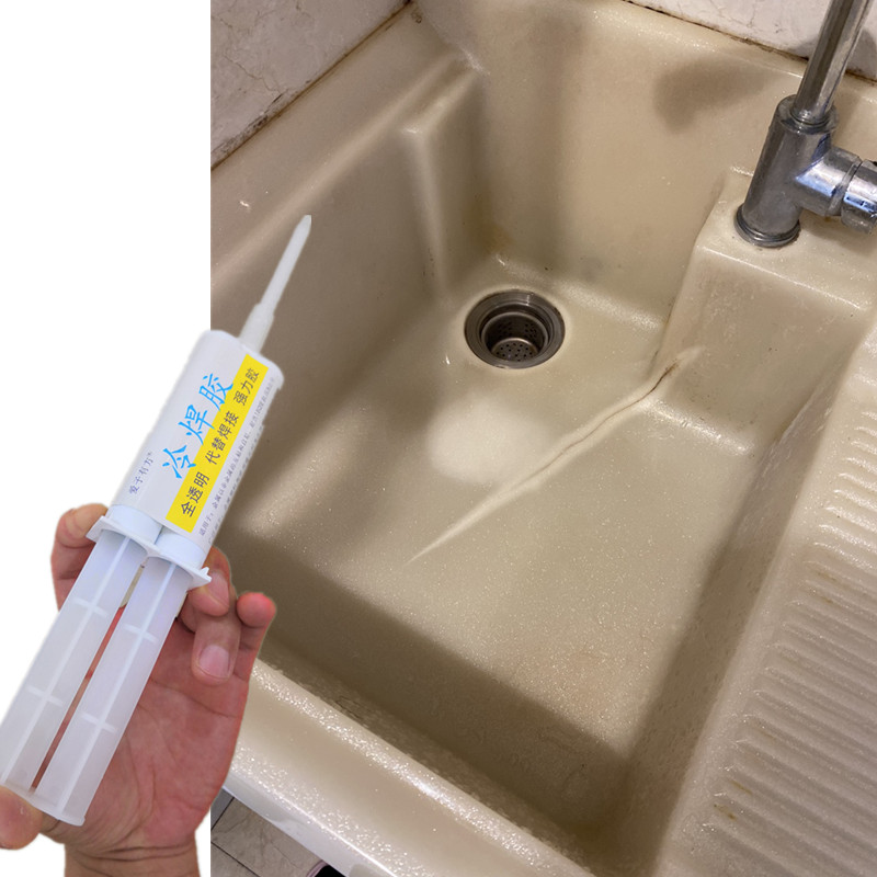 纳米材质洗手盆裂缝漏水修补专用胶水石英石岩板一体盆洗衣池补漏