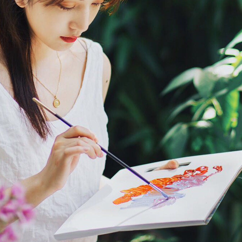 革阑水粉笔美术学生扇形笔狼毫猪鬃笔勾线笔格兰水粉笔