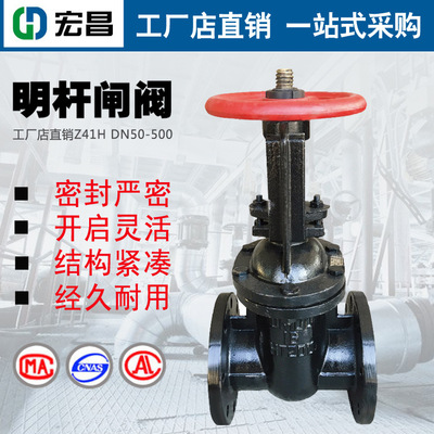 铸铁闸阀 Z41H-10 明杆单闸 DN50 65 80 100 125 150  厂家直销