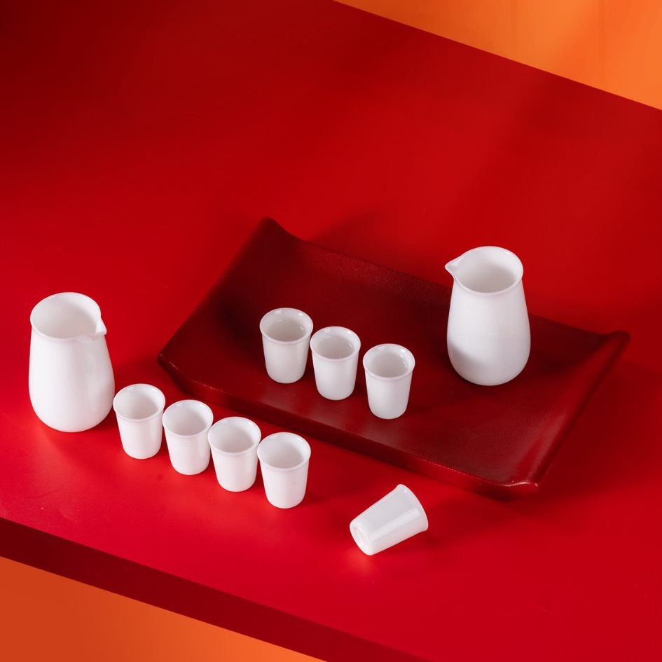 直销德化白瓷冰种玉酒具套装二壶八杯半斤小酒壶分酒器白酒杯日式