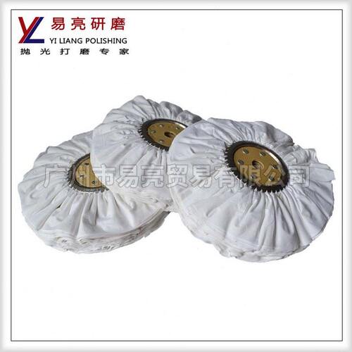 200/250*66页*16孔不锈钢夹板漂白布风轮斜纹皱褶风轮纸芯抛光轮