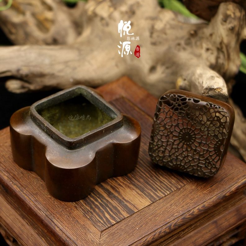 直销别致菊花铜手炉 香道品香炉香薰炉 品质典雅紫铜檀香炉