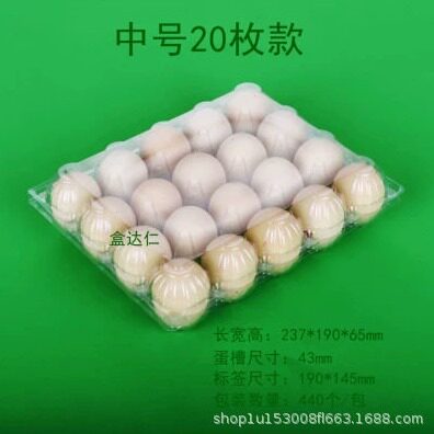 直销一次性塑料鸡蛋托20枚带扣带盖防震透明土鸡蛋包装盒厂家直销