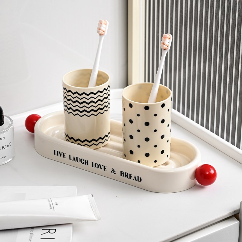 高颜值水杯茶盘沥水果盘桌面置物托盘卫生间漱口杯洗漱杯收纳托盘