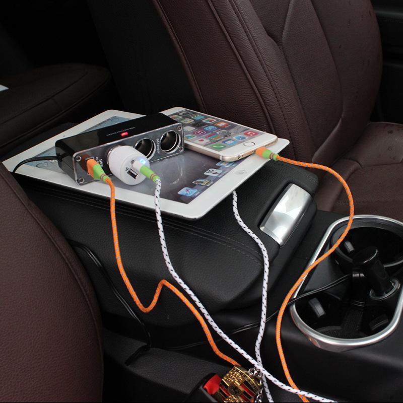 车充一拖二点烟器汽车车载充电器一分二插座一拖三带usb电源转换