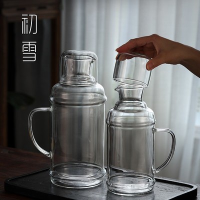 透明玻璃壶大容量冷水杯复古冷水壶大号2L耐高温凉水壶高颜值水壶
