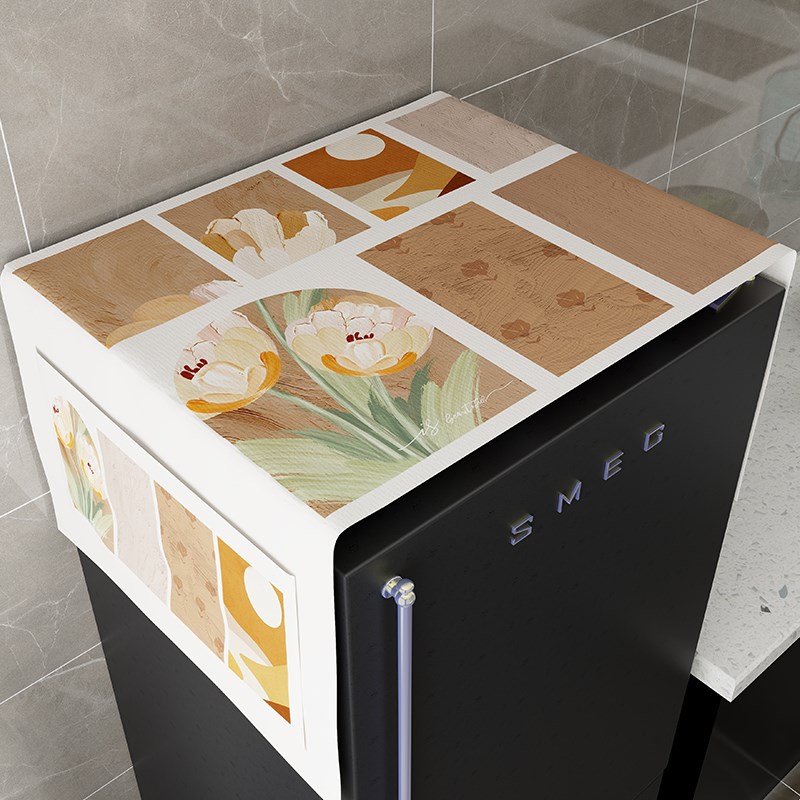 2024新款冰箱防尘盖布轻奢双开门洗衣机床头柜顶部可收纳散热型