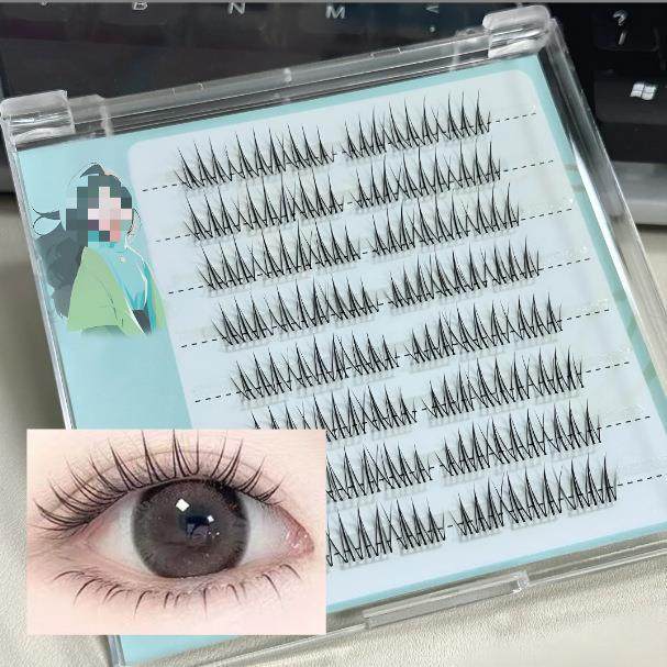 升级短款ACE女团假睫毛加宽梗清透根根分明透明梗韩系自然仿真mm