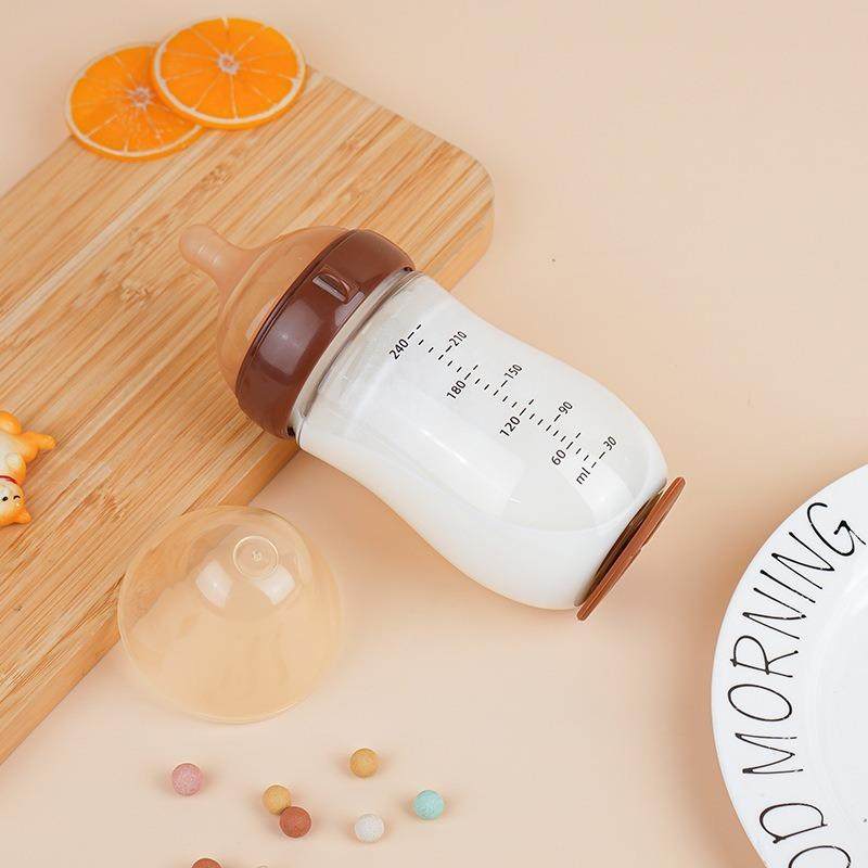 新生婴儿玻璃奶瓶宽口径宝宝底部防胀气奶瓶0-3个月防呛奶瓶160ml