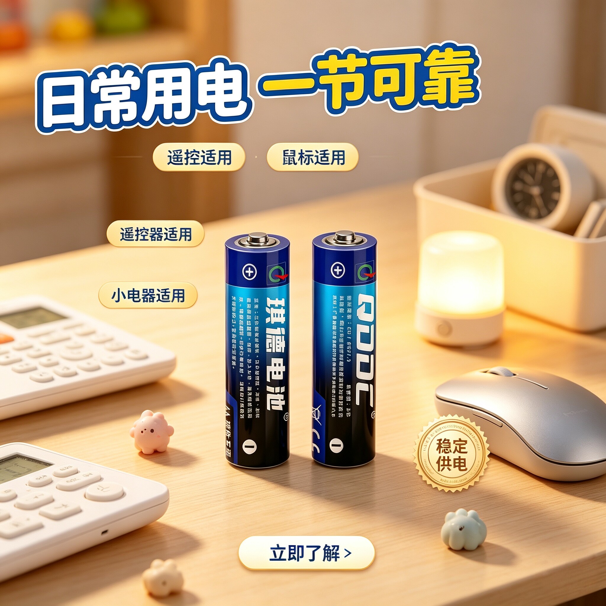 【超长续航】QIDE电池4节装遥控器键鼠家用电器玩具通用电池稳定