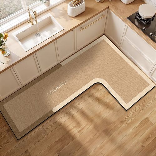 L型厨房专用地垫家用吸水垫防滑吸油耐脏可擦免洗新款科技绒地毯