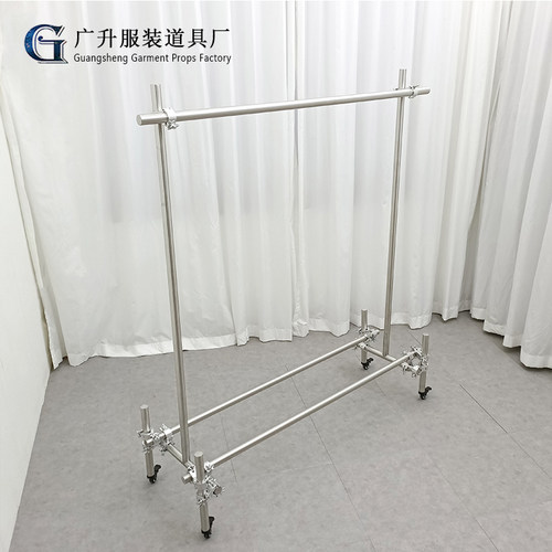 工业风服装店展示架买手店脚手架移动挂衣架落地式不锈钢带轮货架