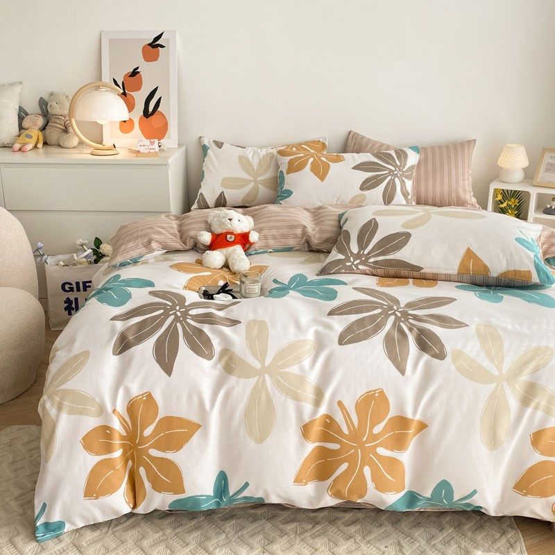 ins风纯棉四件套100全棉网红床单被罩被套学生宿舍三件套床上用品,床上用品,床品套件/四件套/多件套,淘宝优惠券,粉丝福利购,淘宝优惠卷