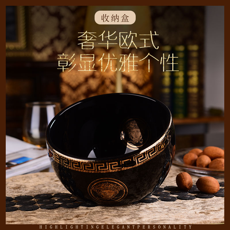 陶瓷桌面垃圾分类垃圾桶家用客厅小号办I公茶几桌上纸篓收纳桶杂