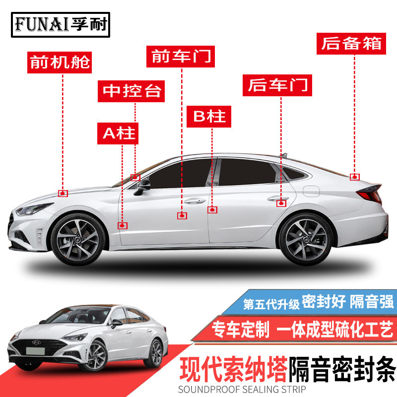 适用现代索纳塔密封条八九十代车门专用隔音条全车防尘改装胶条