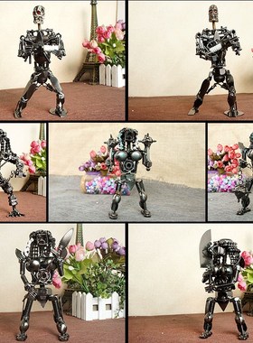 包邮超酷金属铁艺摆件大号机器人模型客厅咖啡厅装饰品送男友礼物