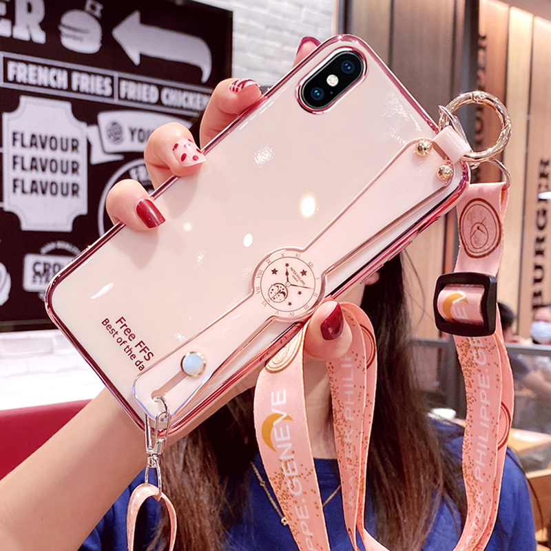 iPhoneX手机壳苹果XS腕带保护XR硅胶套iphone全包防摔xmax软壳max女iphonexr新款ipx网红xsmax斜挎挂绳iponex