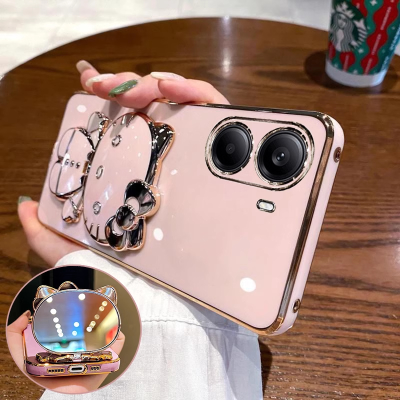 红米turbo4硅胶网红带补妆镜支架