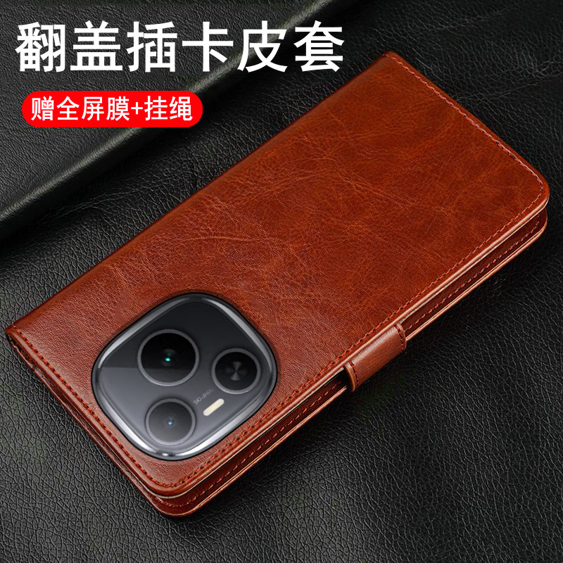 适用华为荣耀power手机壳DVD一AN00翻盖式保护皮套honorpower全包防摔双面DVDAN80商务powar男女可插卡老人用