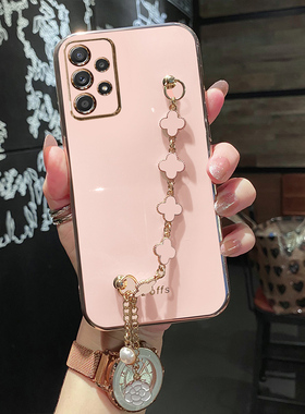 适用三星A32手机壳A32 5G版保护硅胶套SM一A326B带手链条galaxy全包防摔软壳A325g网红女新品时尚外壳可爱潮i