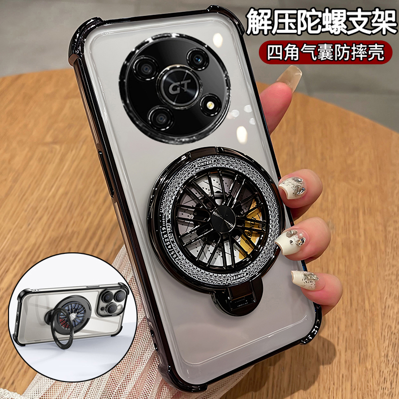 适用华为荣耀X40gt手机壳X40gt竞速版透明ADT一AN00保护硅胶套honor气囊全包边防摔软壳超薄男女新款x带陀螺