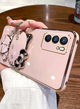 适用opporeno6手机壳reno6pro保护oppo硅胶套5G带补妆镜opreno全包防摔por软壳opopreno女新款opooreno女65g