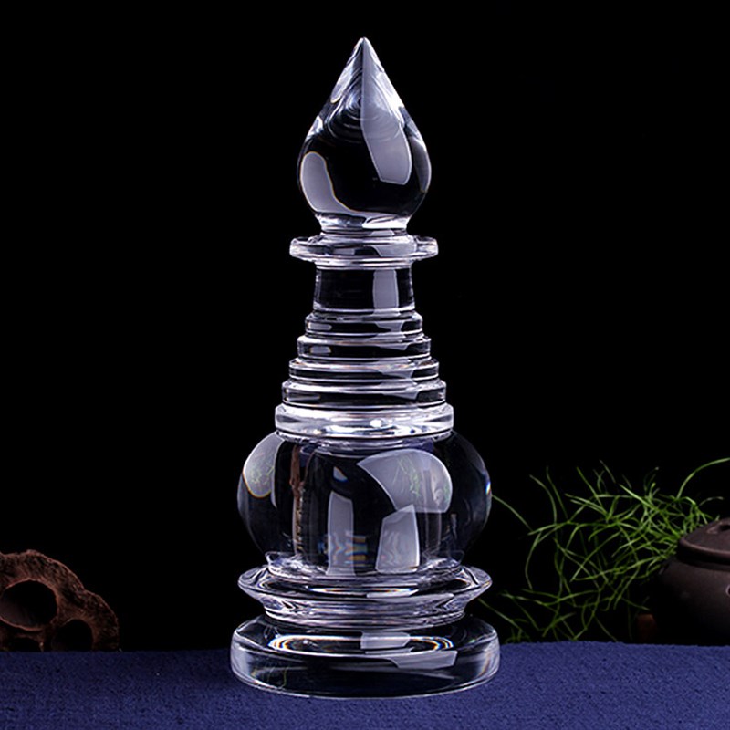 天然白水晶舍利塔 手工制作佛塔摆件装藏舍利子瓶子嘎乌盒 水晶塔