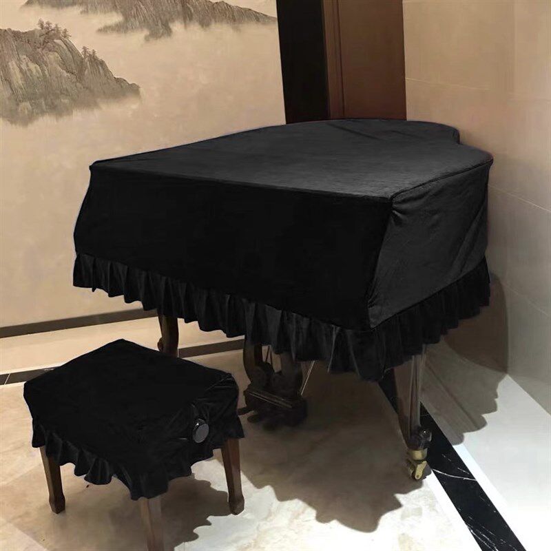 三角钢琴防尘罩钢琴全罩半罩欧式丝绒加厚钢琴套时尚简约大气