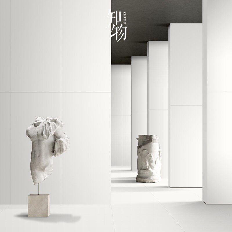 简约白色瓷砖7501500w卫生间哑光柔光大板墙砖客厅酒店别墅地砖