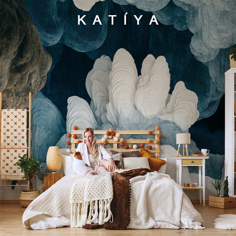 Katiya手绘壁纸钟乳石抽象墙布电视背景墙定制壁画 画客厅装饰202