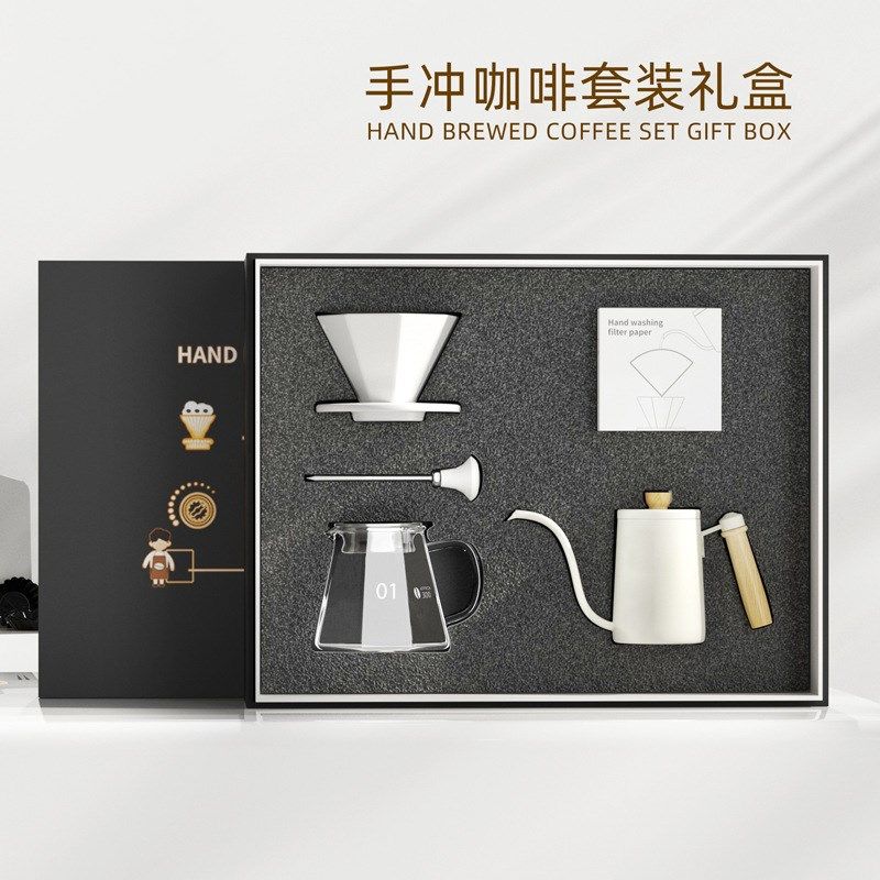 手冲咖啡套装高端礼盒手冲壶陶瓷V60滤K杯玻璃分享壶家用咖啡器具