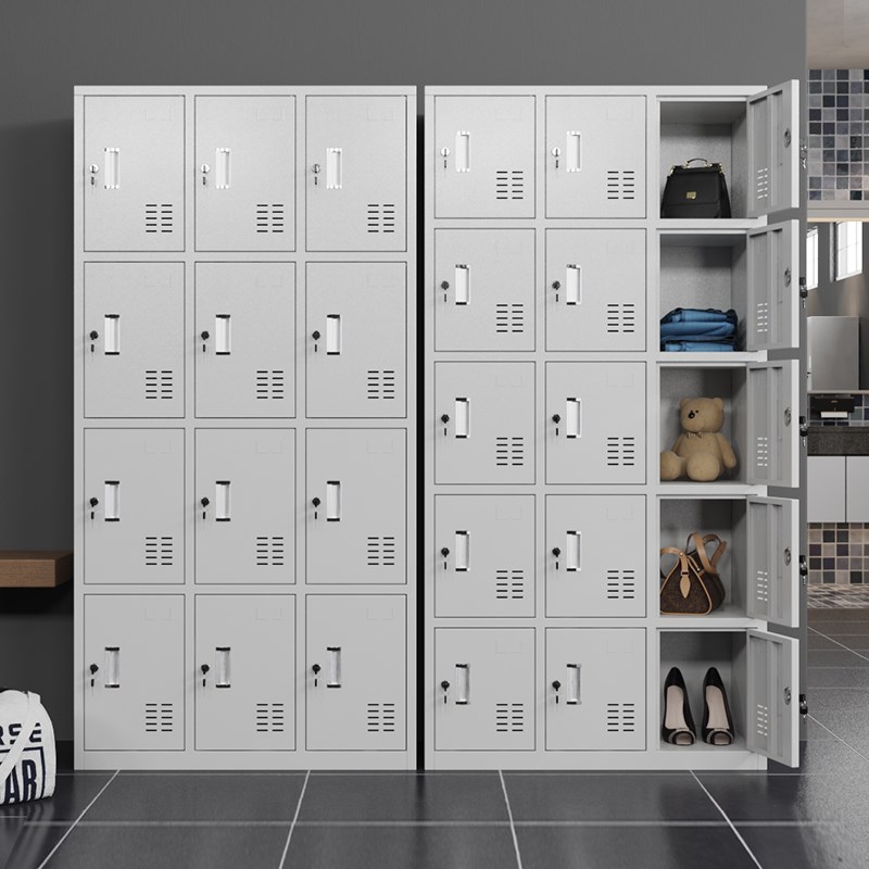 钢制办公三门更衣柜储物柜员工工衣柜宿舍铁皮挂衣柜办公室用