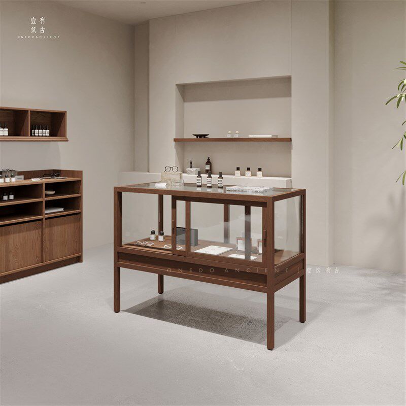 珠宝饰品玻璃展柜玉器收藏品展示陈列柜现代木质摆件精品置物柜台