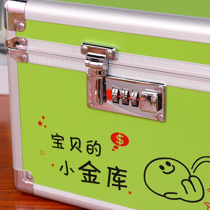 新款儿童新年压岁钱金属密码锁储钱罐可取大人大容量存钱罐存钱箱
