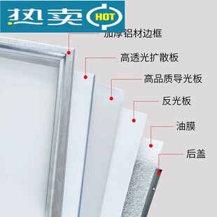 集成吊顶灯led格栅灯600x600平板灯嵌入式办公室3001200工程吊顶