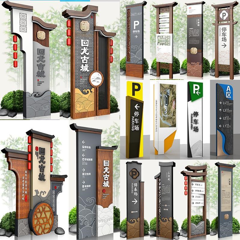 园区导向牌公园导览图指路牌户外立式导示指示牌停车场指引导视牌