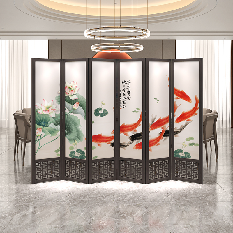 实木屏风隔断仿古中式屏风折叠可移动客厅玄关隔断双面