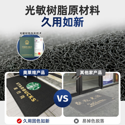 商用地垫定制logo门口迎宾脚垫定做尺寸丝圈地毯室外防滑垫印字