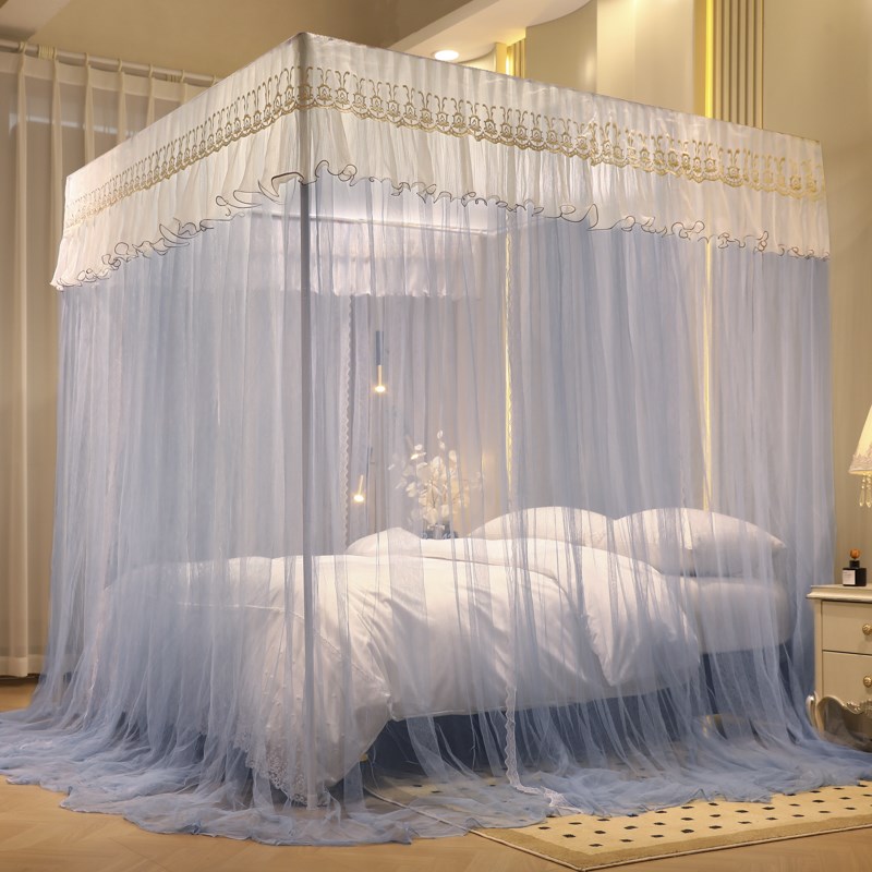 单独帐纱带防尘顶不含带支架三开门落地式宫廷1.5/1.8m床2.0m蚊帐